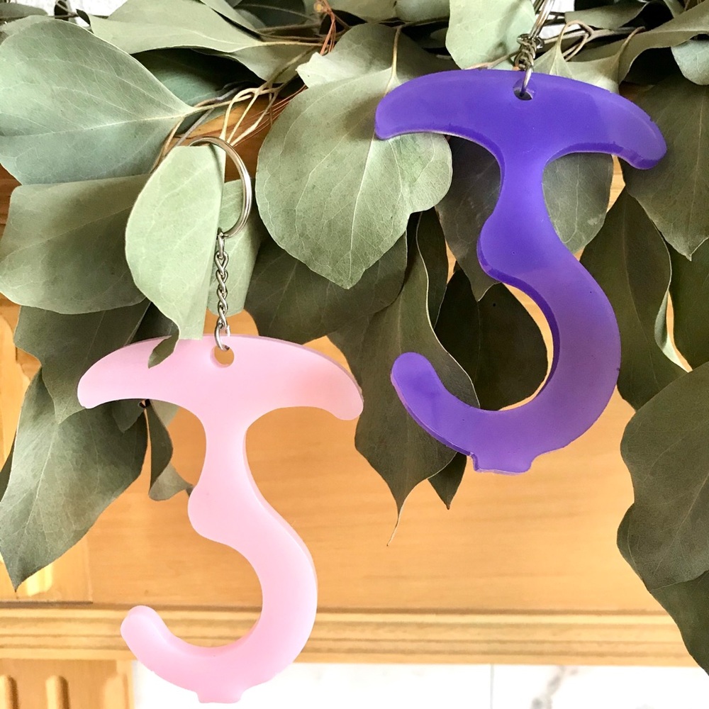 Touchless door opener keychain